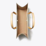 TORY BURCH T Monogram Pebble Tote – Titanium