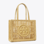 TORY BURCH Ella Hand-Crocheted Small Tote – Natural