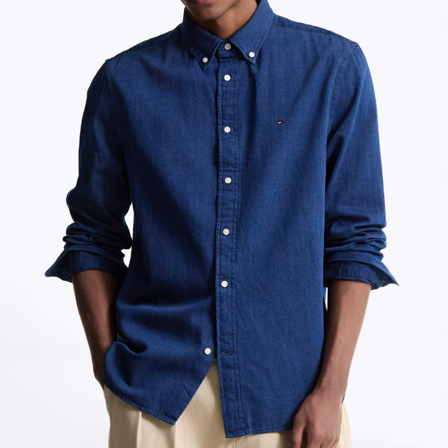 TOMMY HILFIGER [Official Headquarters] [Regular Fit] Chambray Shirt (T12F0WSH400MT10G0)