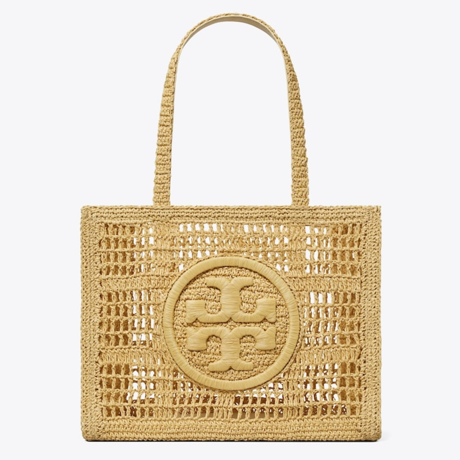 TORY BURCH Ella Hand-Crocheted Small Tote – Natural