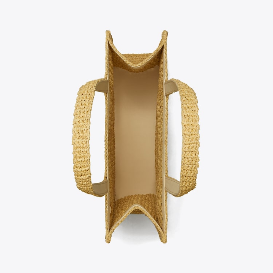 TORY BURCH Ella Hand-Crocheted Small Tote – Natural