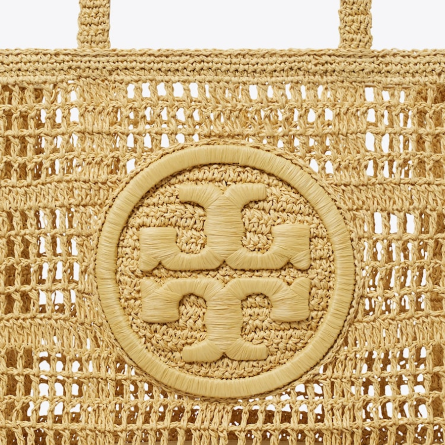 TORY BURCH Ella Hand-Crocheted Small Tote – Natural