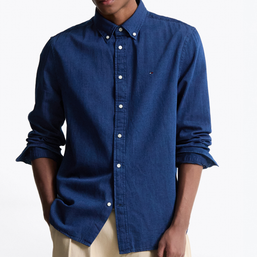 TOMMY HILFIGER [Official Headquarters] [Regular Fit] Chambray Shirt (T12F0WSH400MT10G0)