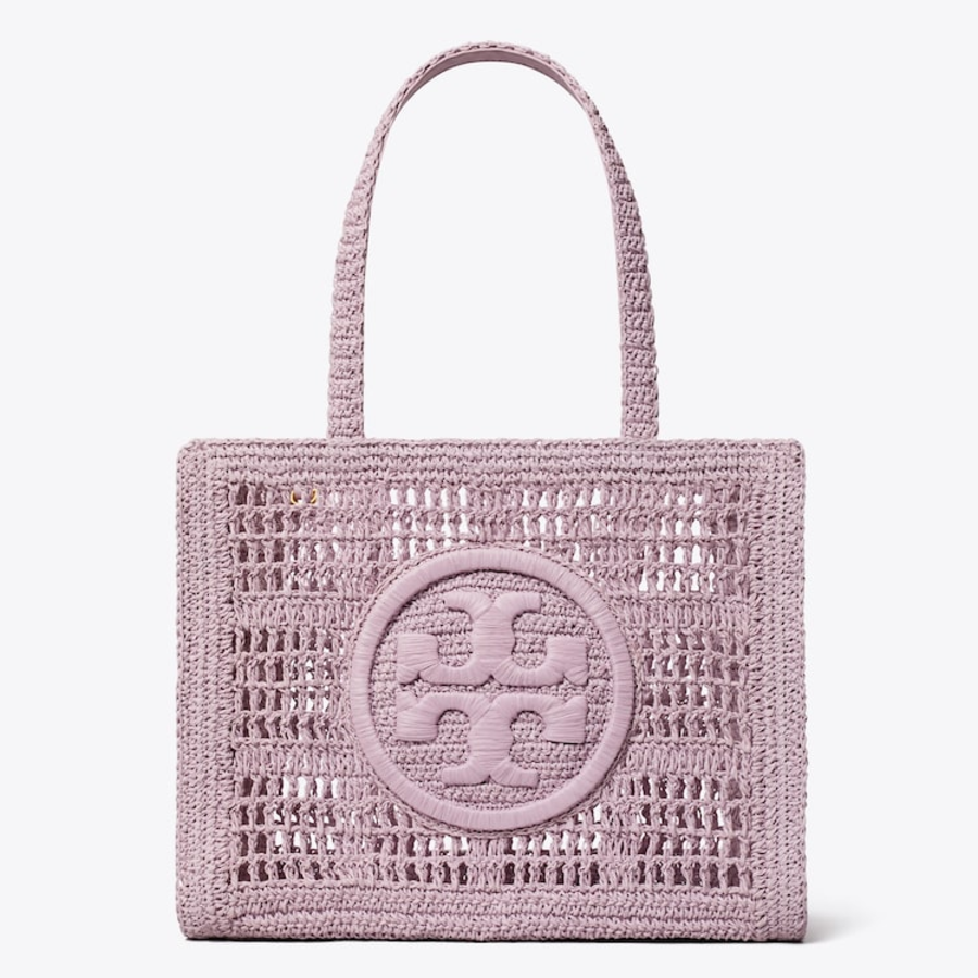 TORY BURCH Ella Hand-Crocheted Small Tote – Purple