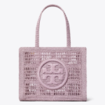 TORY BURCH Ella Hand-Crocheted Small Tote – Purple