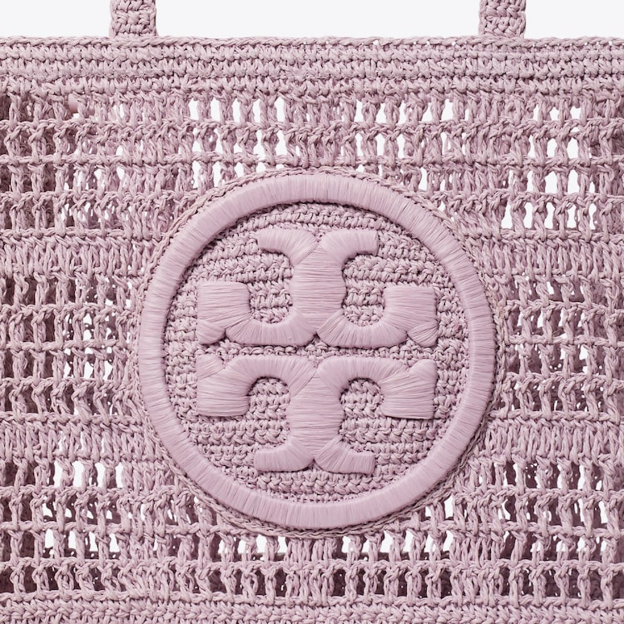 TORY BURCH Ella Hand-Crocheted Small Tote – Purple