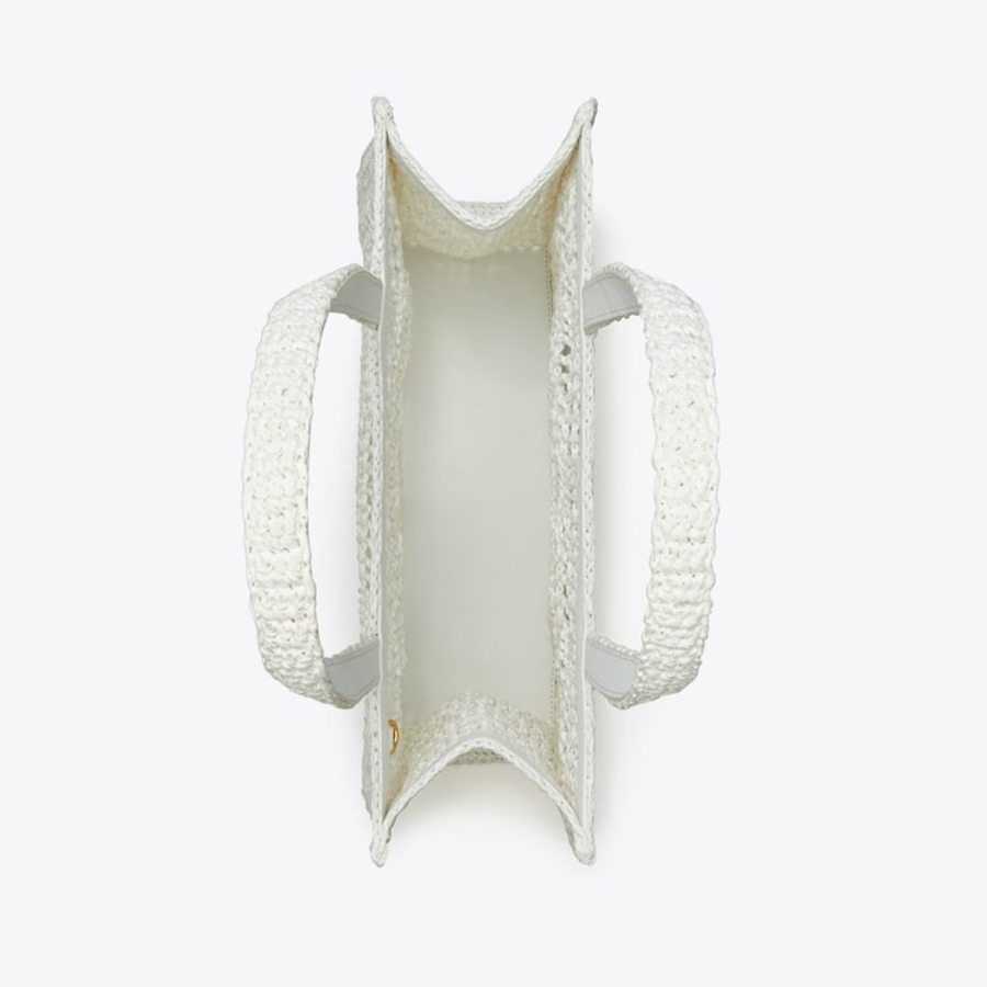 TORY BURCH Ella Hand-Crocheted Small Tote – White