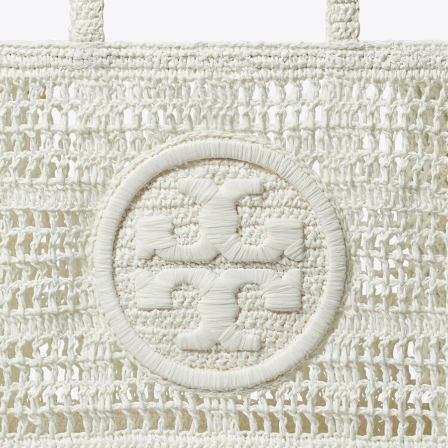 TORY BURCH Ella Hand-Crocheted Small Tote – White