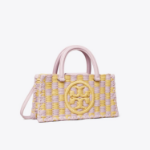 TORY BURCH Ella Hand-Crocheted Checkered E/W Top Handle – Pale Purple