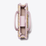 TORY BURCH Ella Hand-Crocheted Checkered E/W Top Handle – Pale Purple