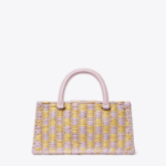 TORY BURCH Ella Hand-Crocheted Checkered E/W Top Handle – Pale Purple