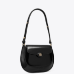 TORY BURCH Robinson Spazzolato Small Flap Bag – Black