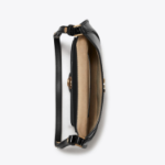 TORY BURCH Robinson Spazzolato Small Flap Bag – Black