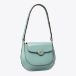 TORY BURCH Robinson Spazzolato Small Flap Bag – Rainfall