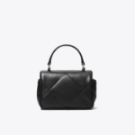 TORY BURCH Kira Clover Diamond Quilt Micro Top Handle Chain Wallet – Black