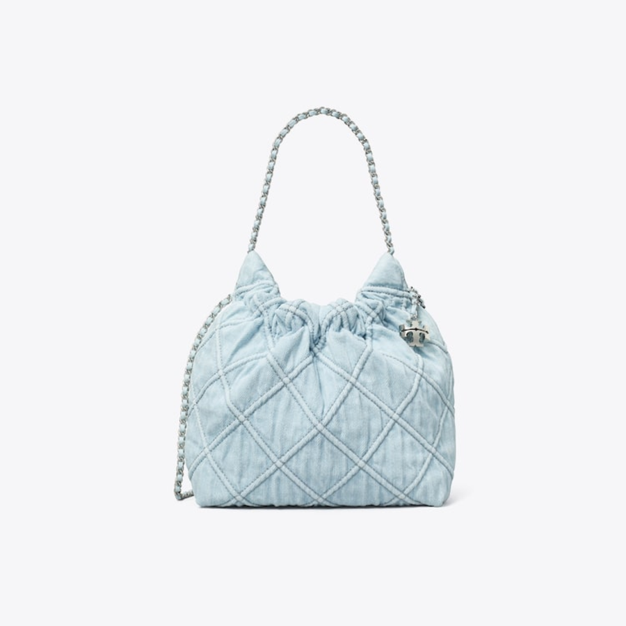 TORY BURCH Fleming Denim Mini Hobo – Seltze