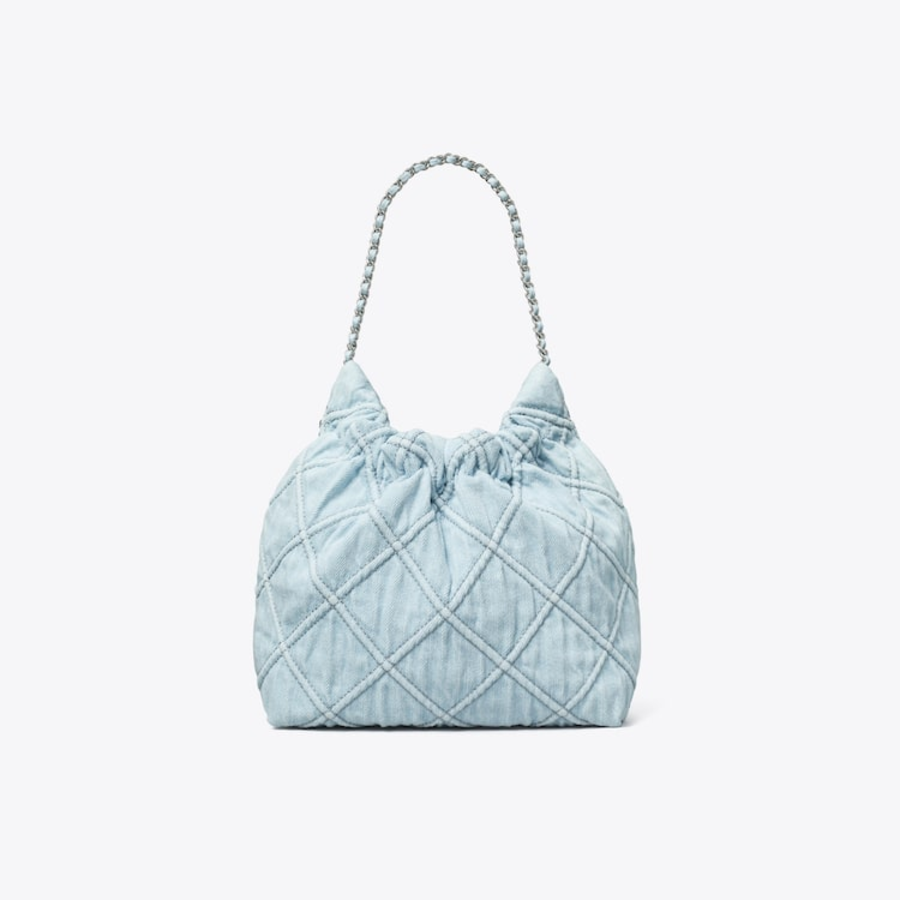 TORY BURCH Fleming Denim Mini Hobo – Seltze