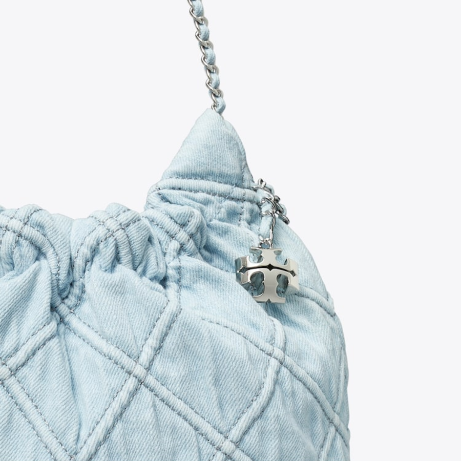 TORY BURCH Fleming Denim Mini Hobo – Seltze