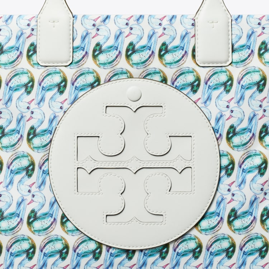 TORY BURCH Ella Printed Small Tote – Swan