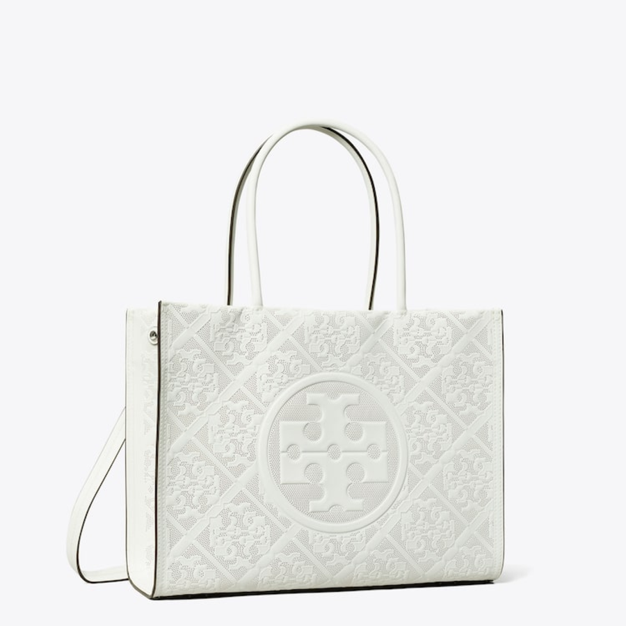 TORY BURCH Ella Bio Perforated Small Tote – Blanc