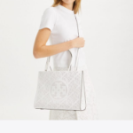 TORY BURCH Ella Bio Perforated Small Tote – Blanc