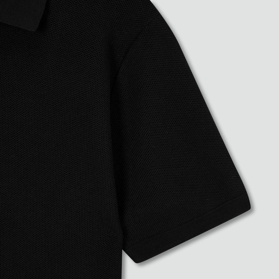 JAJU Lightweight Knit Polo Shirt – Black