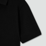 JAJU Lightweight Knit Polo Shirt – Black
