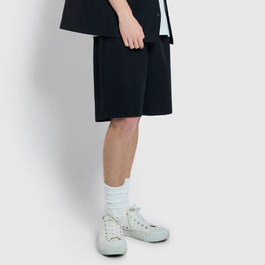 JAJU Seersucker Half Pants – Black