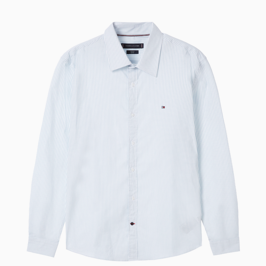 TOMMY HILFIGER [Official Headquarters] [Slim fit] Stretch Poplin Stripe Shirt (T12F0WSH050MT20A4)