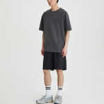 JAJU Crisp Texture Half Pants – Black