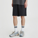 JAJU Crisp Texture Half Pants – Black