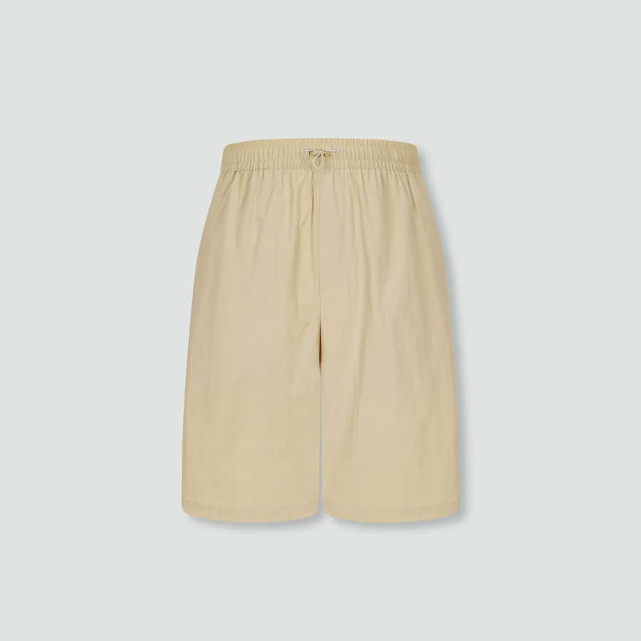 JAJU Crisp Texture Half Pants – Beige