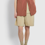 JAJU Crisp Texture Half Pants – Beige