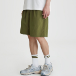 JAJU Crisp Texture Half Pants – Khaki