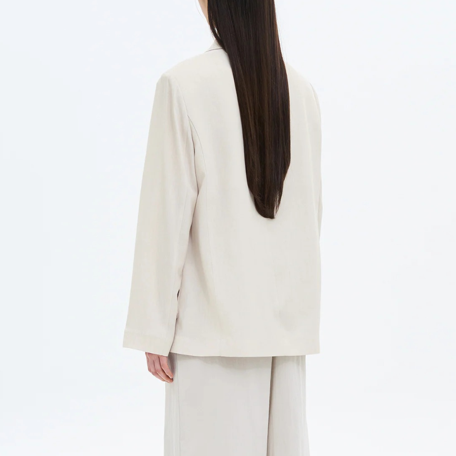8 seconds Linen Long Sleeve Jacket — Beige