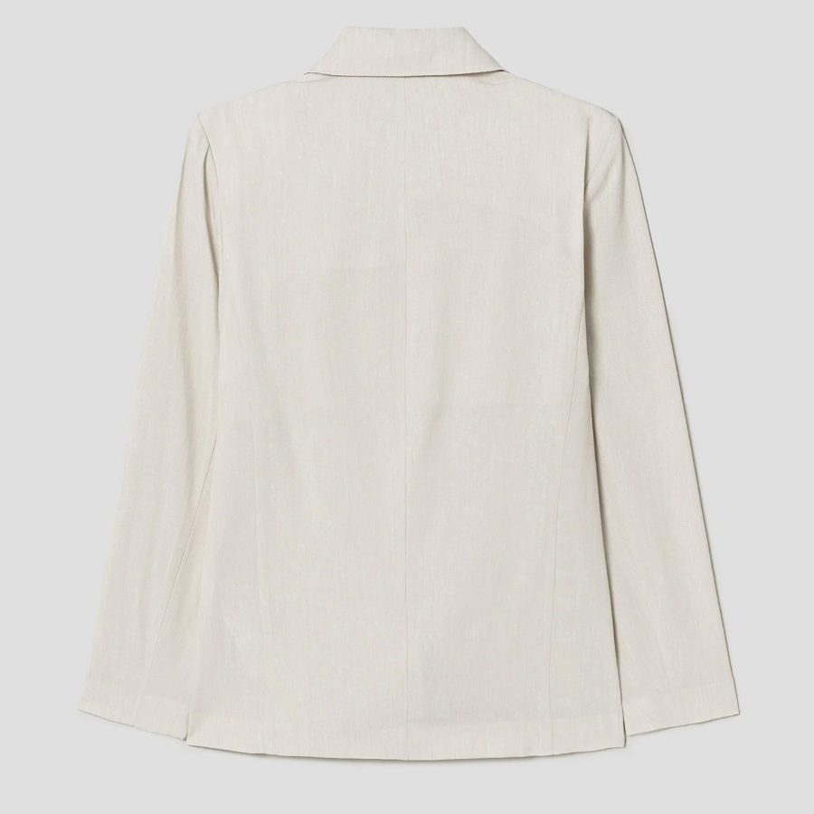 8 seconds Linen Long Sleeve Jacket — Beige