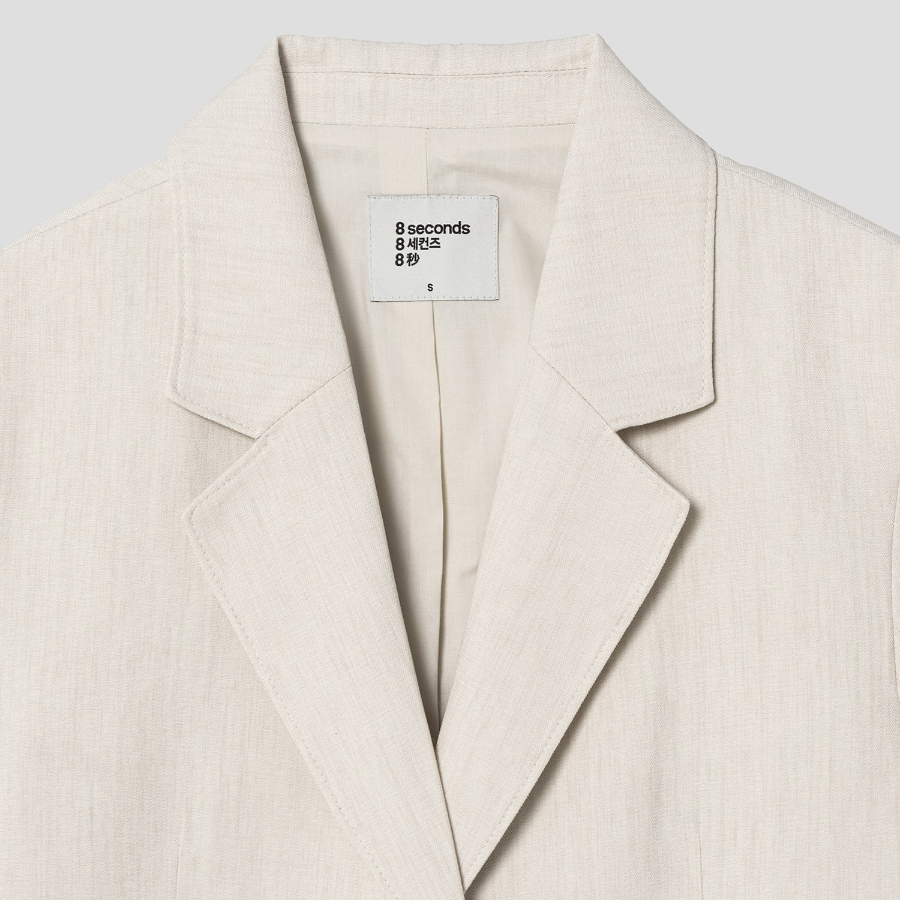 8 seconds Linen Long Sleeve Jacket — Beige