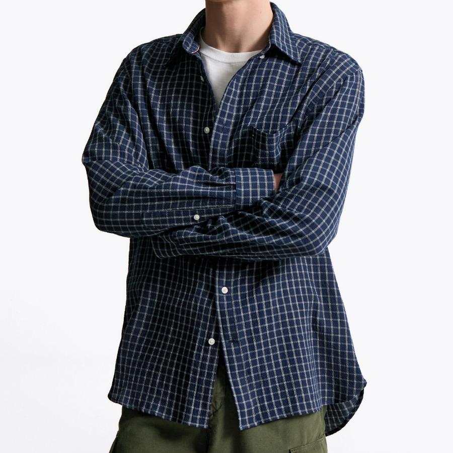 TOMMY HILFIGER Texture Grid Check Shirt T12F0WSH090MT10MS