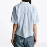 TOMMY HILFIGER [Official Headquarters] Boxy Crop Linen Shirt
