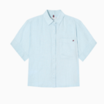 TOMMY HILFIGER [Official Headquarters] Boxy Crop Linen Shirt