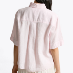 TOMMY HILFIGER [Official Headquarters] Boxy Crop Linen Shirt (T22F3WSH093WT1TOG)