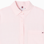 TOMMY HILFIGER [Official Headquarters] Boxy Crop Linen Shirt (T22F3WSH093WT1TOG)