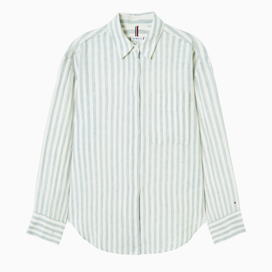 TOMMY HILFIGER [Official Headquarters] Linen Easy Shirt (T22F3WSH097WT10K5)