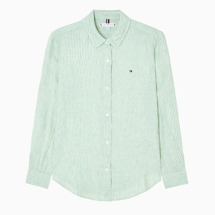 TOMMY HILFIGER [Official Headquarters] Regular Stripe Linen Shirt (T22F3WSH091WT20CF)