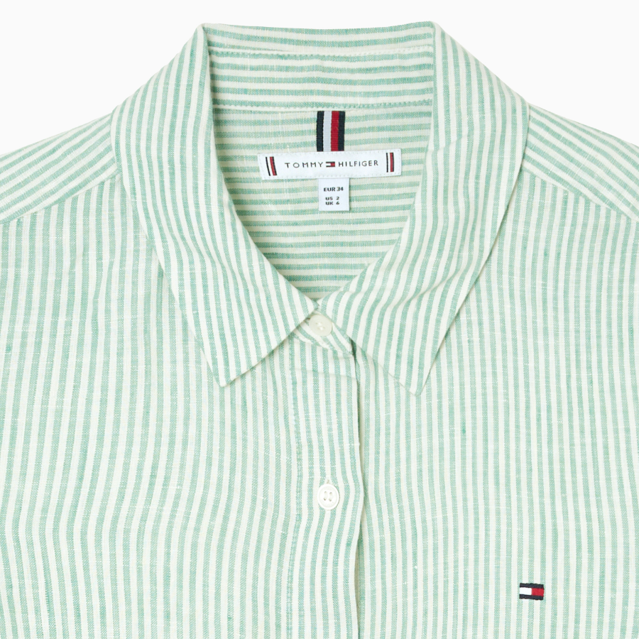 TOMMY HILFIGER [Official Headquarters] Regular Stripe Linen Shirt (T22F3WSH091WT20CF)