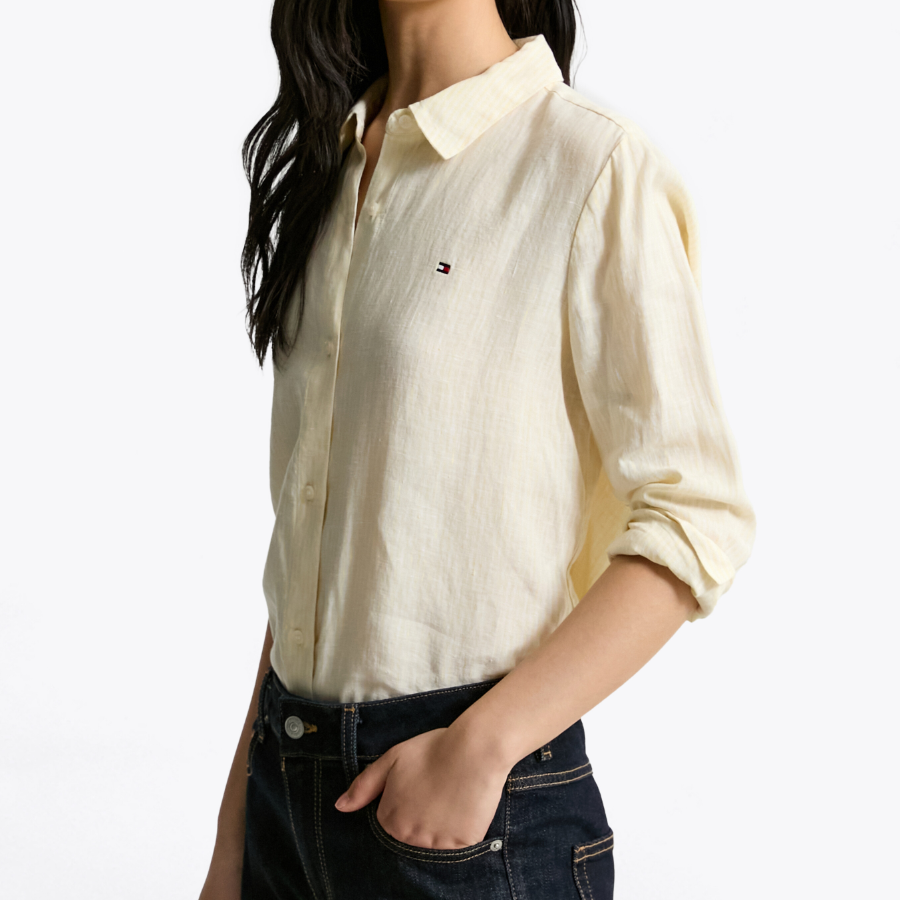 TOMMY HILFIGER [Official Headquarters] Regular Stripe Linen Shirt (T22F3WSH091WT20FS)