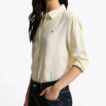 TOMMY HILFIGER [Official Headquarters] Regular Stripe Linen Shirt (T22F3WSH091WT20FS)