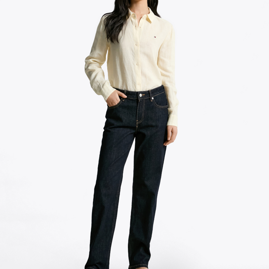 TOMMY HILFIGER [Official Headquarters] Regular Stripe Linen Shirt (T22F3WSH091WT20FS)