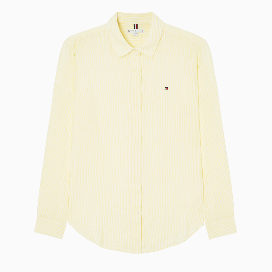 TOMMY HILFIGER [Official Headquarters] Regular Stripe Linen Shirt (T22F3WSH091WT20FS)