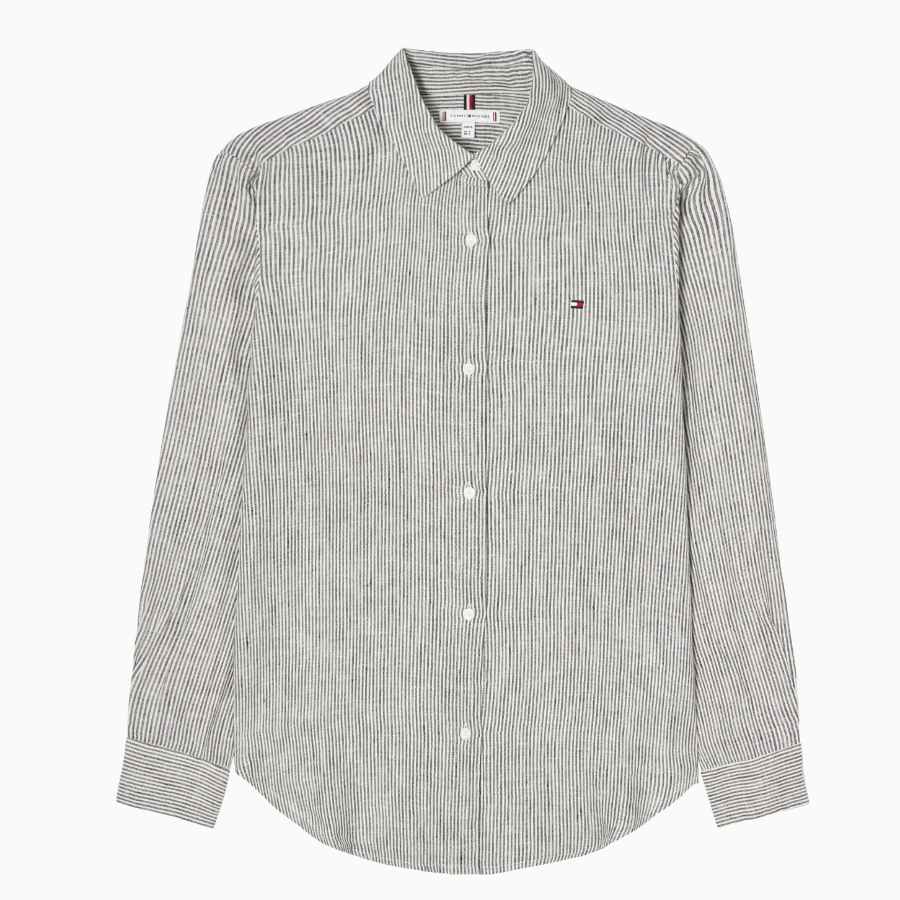 TOMMY HILFIGER [Official Headquarters] Regular Stripe Linen Shirt (T22F3WSH091WT20X9